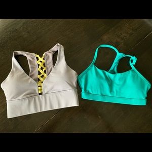 Two Fabletics sports bras in XXS